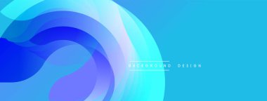 Soyut mavi katmanlar akışkan şekiller yaratır. Renkler derinliği gösteriyor, modern estetiği. Arkaplanlar için minimalist tasarım.