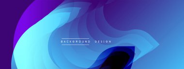 Soyut akışkan şekiller, canlı mavi mor gradyanlar. Modern tasarım, pürüzsüz kıvrımlar dinamik bileşim yaratır. Minimalist estetik.