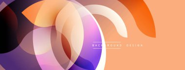 Soyut katmanlar örtüşüyor, dinamik görsel etki yaratıyor. Sıcak renkler baskın, turuncu, mor, pembe renkler. Modern tasarım ögesi.