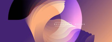 Soyut sıvı şekiller, değişken renkler, modern tasarım. Yumuşak eğriler dinamik görsel akış oluşturur, zarif bileşim.