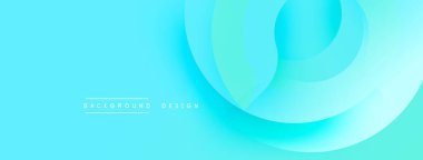 Soyut turkuaz arka plan. Pürüzsüz katmanlar dairesel şekiller, modern tasarım elementleri yaratır. Minimalist estetik, temiz kompozisyon.