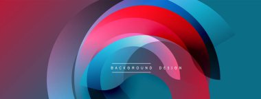 Soyut renkli katmanlar dinamik görsel efekt yaratır. Yumuşak eğimler, üst üste binen şekiller modern tasarımı akla getiriyor..