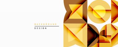 Soyut geometrik tasarım altın kareler, üçgenler içerir. Gradyan gölgeler derinlik yaratır, modern estetik. Minimalist kompozisyon arka planlara, sunumlara uyuyor. Temiz çizgiler, zarif sadelik..