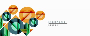 Soyut geometrik şekiller örtüşür, dinamik bileşim yaratır. Turuncu, deniz mavisi, mavi renkler dizaynda baskın. Minimalist stil modern arka planlara, sunumlara uyuyor. Temiz çizgiler, gradyanlar görsel ilgi gösteriyor.