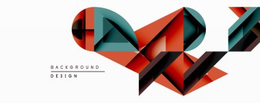Soyut geometrik tasarım, üst üste binen çokgen şekiller içerir. Kırmızı, deniz mavisi, siyah renkler dinamik görsel doku oluşturur. Arkaplan ve desenler için modern biçim.
