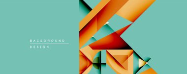 Soyut geometrik tasarım üst üste binen şekiller, canlı turuncu, deniz mavisi renkleri içerir. Modern estetik, temiz çizgiler dinamik görsel etki yaratır. Minimalist kompozisyon.