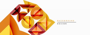Soyut geometrik bileşim. Üst üste binen şekiller dinamik görsel efekt yaratır. Sıcak renk paleti turuncu, sarı ve kahverengidir. Arka planlar için modern tasarım ögesi.