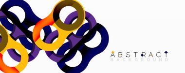 Renkli katmanlı halkalar dinamik soyut bileşim yaratır. Arkaplan ve sunumlar için modern tasarım ögesi.