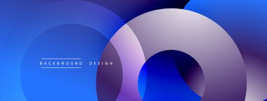 Soyut geometrik şekiller çakışıyor. Mavi, mor renkler modern arkaplan tasarımı yaratır. Yumuşak eğimler görsel derinlik sunar.