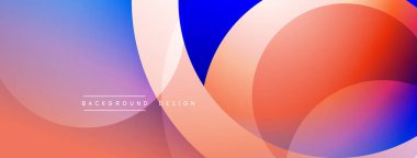 Soyut renk çakışan daireler dinamik gradyan arkaplan oluşturur. Modern tasarım öğeleri akıcılık ve yenilik önerir.