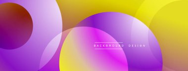 Soyut renkli şekiller çakışıyor. Gradyan renkler dinamik görsel efekt yaratır. Arka planlar için modern tasarım ögesi.