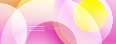 Soyut renkli çemberler çakışıyor. Gradyan gölgeler yumuşak görsel efektler yaratır. Arkaplan ve sunumlar için modern tasarım ögesi.