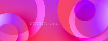 Soyut daireler örtüşüyor, canlı pembe, mor renkler yaratıyor. Modern tasarım akıcı, dinamik hissettiriyor. Arkaplan yaratıcılığı, yeniliği öneriyor.