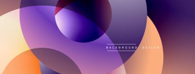 Soyut çakışan daireler. Gradyan renkler modern görsel efekt yaratır. Yumuşak renkler, yumuşak geçişler, minimalist tasarım.