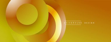 Soyut tasarım katmanlı daireler, sıcak sarı renkler, modern estetik. Minimalist kompozisyon dinamik görsel etki yaratır.