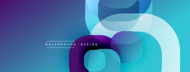 Soyut kompozisyon. Üst üste binen şekiller dinamik değişim etkisi yaratır. Modern tasarım, havalı renk paleti, pürüzsüz geçişler.