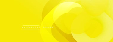 Parlak sarı soyut arka plan. Üst üste binen yarı saydam daireler dinamik görsel doku yaratır. Modern tasarım ögesi.