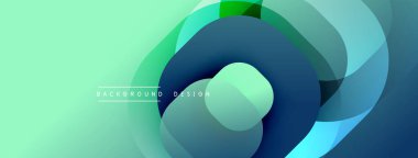 Soyut katmanlı şekiller, deniz mavisi, yeşil renkler. Modern tasarım, pürüzsüz eğimler, dinamik kompozisyon. Minimalist estetik, temiz sunum.