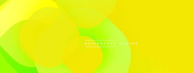 Soyut sarı, yeşil eğim. Üst üste binen daireler modern görsel doku yaratır. Pürüzsüz geçişler, canlı renkler. Basit tasarım.