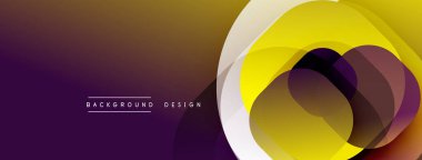 Soyut geometrik şekiller, sıcak renk paleti. Üst üste binen daireler dinamik görsel efekt yaratır. Arka planlar için modern tasarım ögesi.