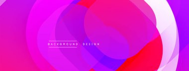 Soyut, canlı katmanlar akışkan şekiller yaratır. Pembe, mor, kırmızı renkler kusursuz bir şekilde harmanlanarak modern tasarımı oluşturur..