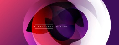 Soyut dinamik katmanlar canlı dairesel bileşimler yaratır. Renkler harmanlanarak modern görsel efekt oluşturur..