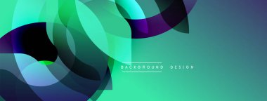 Soyut sıvı şekilleri örtüşür ve dinamik bir değişim etkisi yaratır. Teal, yeşil, mor renkler kompozisyona hakim. Modern tasarım ögesi.