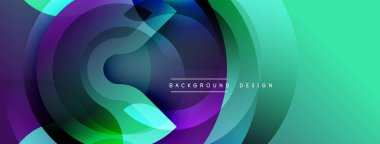 Soyut katmanlar canlı dairesel tasarım yaratır. Gradyan renkler harmanlanarak modern arkaplan oluşturuyor. Pürüzsüz şekiller hareketi, derinliği gösterir..