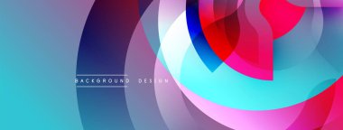 Soyut renkli çemberler dinamik modern arkaplan oluşturur. Gradyan gölgeler düzgün bir şekilde karışır, görsel ilgi sunar.