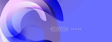 Soyut sıvı şekilleri örtüşür, parlak mavi ve mor renkler yaratır. Arkaplan ve sunumlar için modern tasarım ögesi.