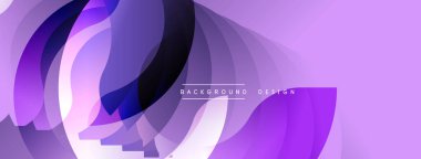 Soyut mor katmanlar akıcı dinamik bileşim yaratır. Arkaplan, pankart ve sunumlar için modern tasarım ögesi.