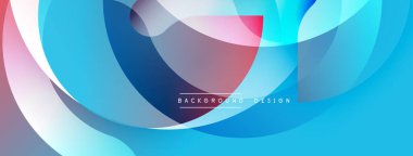 Soyut renkli katmanlar dinamik akış şekilleri yaratır. Yumuşak gradyanlar mavileri, pembeleri, kırmızıları harmanlarlar. Arka planlar için modern tasarım ögesi.