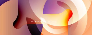 Soyut geometrik şekiller, canlı gradyanlar, modern tasarım. Yumuşak renk geçişleri dinamik görsel efekt yaratır.