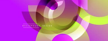 Soyut canlı katmanlar modern tasarım yaratır. Renkler karışıyor, dinamik bileşim oluşturuyor. Pürüzsüz şekiller örtüşüyor, görsel ilgi sunuyor.