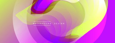 Soyut sıvı şekiller, canlı renklerin karışımı. Yumuşak gradyanlar dinamik görsel deneyimler yaratır. Arka planlar için modern tasarım ögesi.