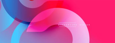 Soyut gradyan şekiller çakışıyor. Canlı pembeler, maviler dinamik görsel efektler yaratır. Modern tasarım arka planlar için uygun.