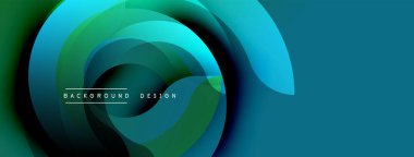 Soyut girdap katmanları, canlı yeşiller, maviler dinamik görsel akış yaratır. Arkaplan ve sunumlar için modern tasarım ögesi.