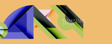 Soyut geometrik bileşim. Üst üste binen şekiller dinamik görsel efekt yaratır. Değişik renkler, modern tasarım, sıcak arkaplan. Minimalist stil, temiz hatlar, sanatsal sunum.