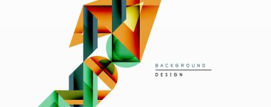 Soyut geometrik bileşim. Üst üste binen şekiller dinamik görsel efekt yaratır. Turuncu, yeşil, siyah renkler tasarımda baskın. Modern tarz, temiz çizgiler, minimalist estetik..