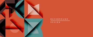 Soyut geometrik bileşim. Üst üste binen şekiller dinamik görsel efekt yaratır. Sıcak terracotta arka planı serin deniz mavisi, şeftali tonları ile tezat oluşturuyor. Çeşitli uygulamalar için modern tasarım ögesi.