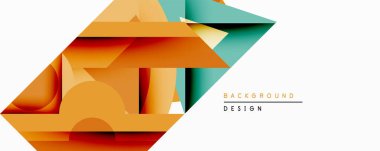 Soyut geometrik bileşim. Üst üste binen şekiller dinamik görsel efekt yaratır. Sıcak turuncu, deniz mavisi renkleri dizaynda baskın. Projeler için modern arkaplan dokusu.