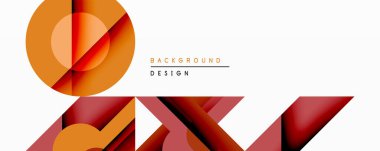 Soyut geometrik bileşim. Üst üste binen şekiller dinamik görsel efekt yaratır. Sıcak renk paleti tasarıma hükmediyor, modern estetiğe işaret ediyor. Minimalist stil.