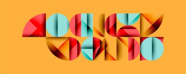 Geometrik tipografi, canlı turuncu, turkuaz şekiller kullanarak parayı heceler. Tasarım gölgeleri barındırır, derinlik yaratır. Modern, cesur estetik..