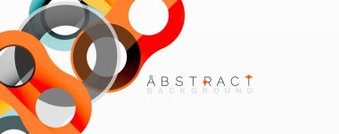 Modern soyut tasarım, üst üste binen daireler, canlı renkler, temiz çizgiler. Minimalist kompozisyon çeşitli dijital projelere uyar.