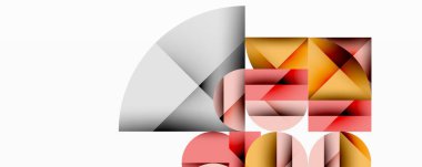 Soyut geometrik bileşim. Şekiller örtüşüyor, dinamik görsel ilgi yaratıyor. Sıcak, serin tonlar kusursuz bir şekilde harmanlanır. Minimalist tasarım.