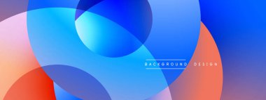 Soyut renkli çakışan daireler dinamik görsel efekt yaratır. Gradyan renkler düzgün bir şekilde harmanlanarak modern estetik sunuyor..