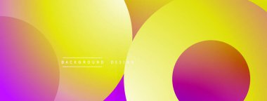 Soyut, enerjik bir arkaplan. Üst üste binen daireler pürüzsüz renk değişimleri yaratır. Sarılar, portakallar, morlar kusursuz bir şekilde harmanlanır. Modern tasarım ögesi.