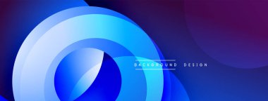 Soyut mavi gradyanlar dairesel şekiller oluşturur. Modern tasarım, canlı renkler, pürüzsüz geçişler dinamik görsel efekt yaratır.