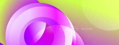 Soyut canlı katmanlar, akışkan şekiller. Mor, sarı renkler dinamik görsel efekt yaratır. Modern tasarım ögesi.