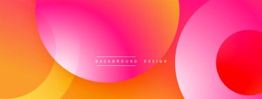 Soyut, enerjik bir arkaplan. Üst üste binen şekiller dinamik değişim etkisi yaratır. Pembe, turuncu renkler kompozisyona hakim. Modern tasarım ögesi.